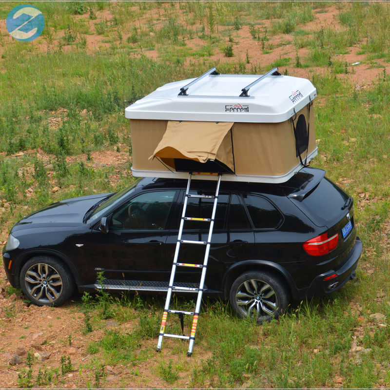 130x216x100cm Off Road Car Roof Top Tent με Beige Annex Room και Hard Shell σχεδιασμό